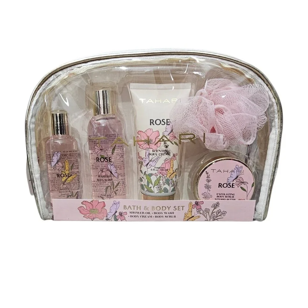 Tahari Bath And Body Spa Bag Collection Travel Gift Set New Rose